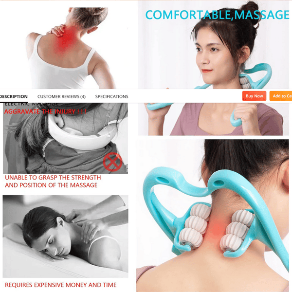 Manual Neck Massager Trigger Point Roller Massager Pain Reli
