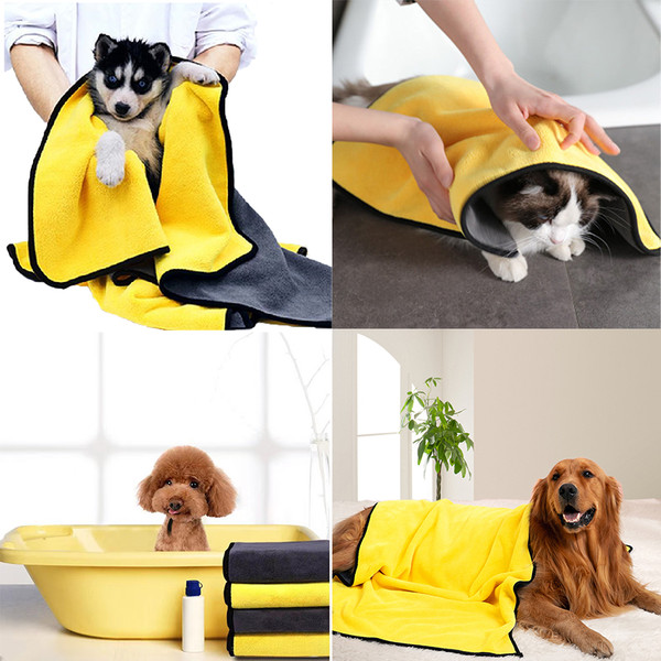 Quick-drying Pet Towel Bath Absorbent Towel Soft Lint-free Dogs Cats Bath  Towels Absorbent Small