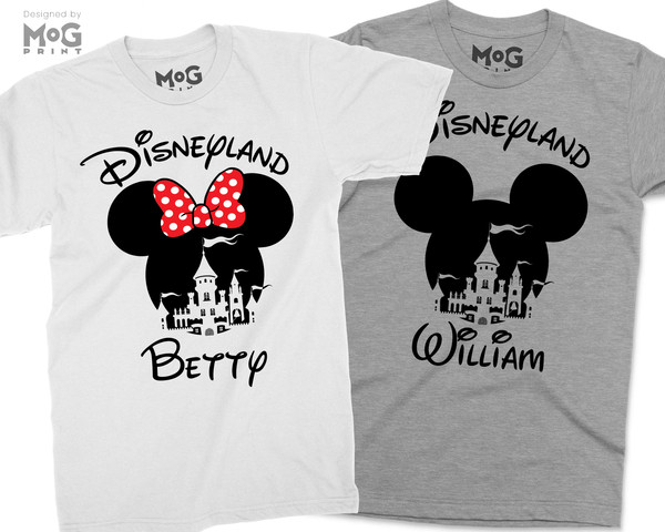 Disneyland Mickey Minnie Personalised Unisex T-shirt, Matching Family Shirt, Customised Top for Disney Lover, Birthday Gift for HimHer - 1.jpg