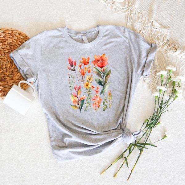 Wildflower Tshirt, Wild Flowers Shirt,  Ladies Shirts, Best Friend Gift, Floral Tshirt, Flower Shirt, Gift for Women, Boho Wildflowers Shirt - 2.jpg