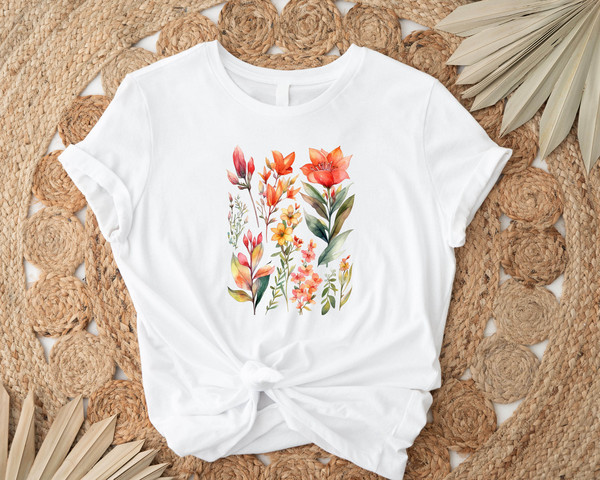 Wildflower Tshirt, Wild Flowers Shirt,  Ladies Shirts, Best Friend Gift, Floral Tshirt, Flower Shirt, Gift for Women, Boho Wildflowers Shirt - 3.jpg