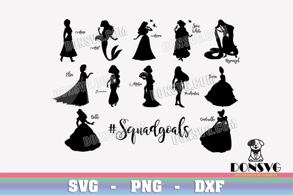 Disney-Princess-Squadgoals-Bundle-SVG-Cricut-files-Belle-Aurora-Rapunzel-Jasmine-png-clipart-T-Shirt-Design.jpg
