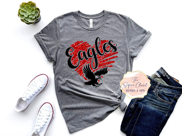 Eagles School Mascot Heart T-shirt, Mascot Shirt, Eagles Spirit Shirt, Eagles Spirit, Mascot Shirt, Eagles T-shirt, Eagles shirt - 1.jpg