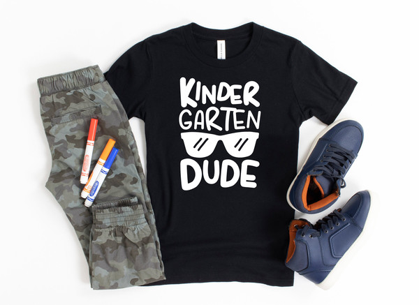 Kindergarten Dude, Boys Kindergarten Shirt, Boys Back to School Shirt, First Day of Kindergarten Shirt, Personalized - 2.jpg