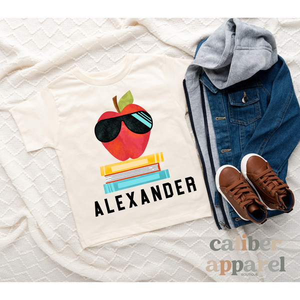Personalized Boys Back To School Shirt - First Day Of School Shirt - 1st Day Of School Shirt - Boys First Day Of School - School Apple - 1.jpg