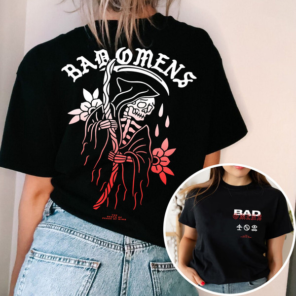 Lyra Boutique Fade Reaper Tee Bad Omens Shirt, Band Track List 2023 merch The Concrete Forever Tour 2023 Hoodie, Wraith Bad Omens Tee Black 2XL Sweater | Lyra Bout