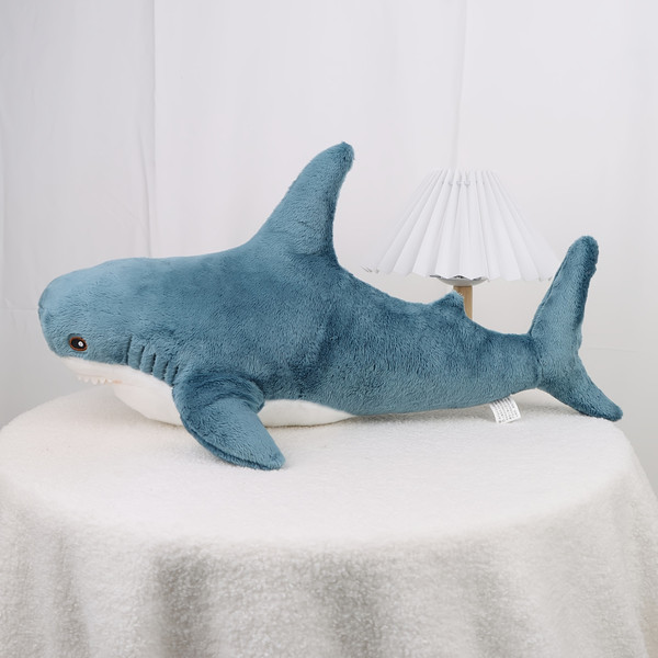 Giant Shark Plush Toy Cute Blue Shark Doll For Birthday Gif