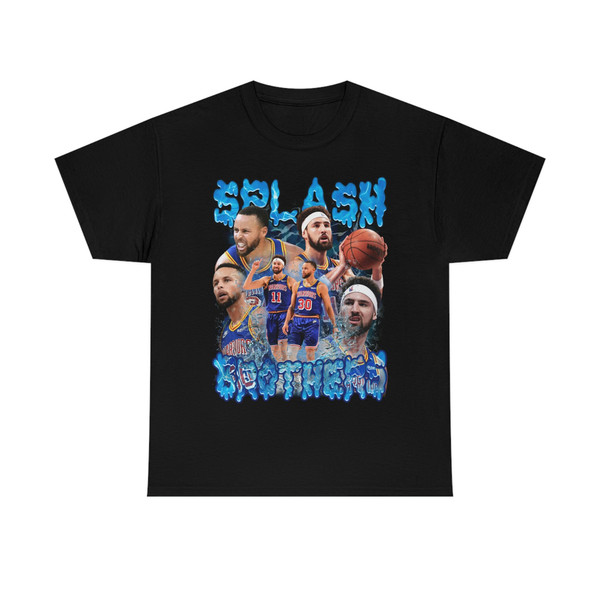 Splash Brothers T-Shirt  Stephen Curry  Klay Thompson  GSW  Golden State  Vintage 90s Inspired Rap Tee  Warriors  For Basketball Fan - 3.jpg