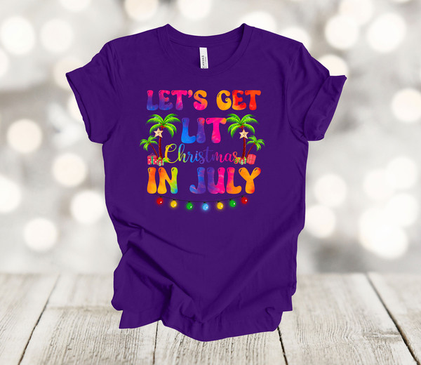 Summer Shirt, Let's Get Lit Christmas In July, Tropical Christmas, Premium Unisex Soft Tee Shirt, Plus Size Available 2x, 3x 4x - 5.jpg