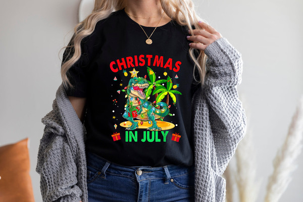 Christmas in July Shirt, Christmas in July Matching Shirt, Summer Vacation Shirt, Hawaiian Christmas, Xmas In July Shirt, Tropical Christmas - 1.jpg