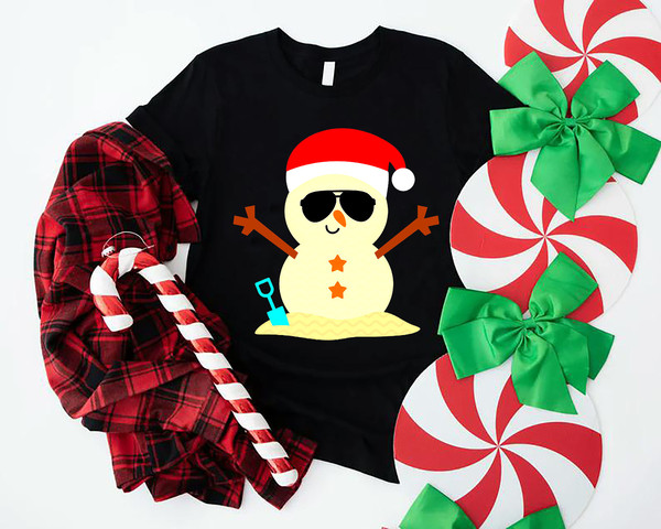 Beach Snowman Tshirt, Christmas in July, Christmas in Summer Gift, Christmas Snowman in July, Christmas in July Shirt Gift, Summer Xmas Tee - 6.jpg