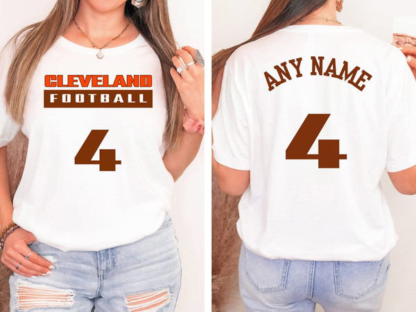Custom Cleveland Football T-Shirt, Personalized Unisex Football Tee, Custom Team Shirt, Custom Sports Tee, Custom Football Sportswear - 1.jpg