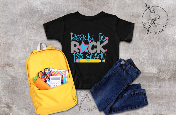 Ready to Rock 1st Grade,1st Grade Gift,Girl School Shirt,First Grade Crew,1st Day Of School,First Grade Outfit,Back To School,Cute Girl Tee - 1.jpg