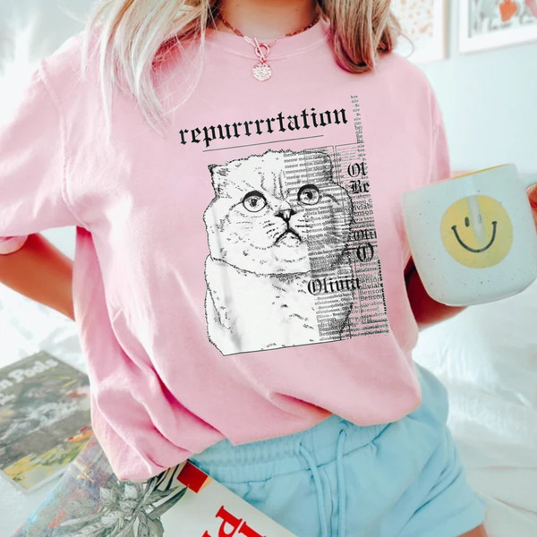 Reputation Cat Comfort Colors® Shirt, The Eras Tour Cat Shirt, Karma Is A Cat Shirt, Swiftie Shirt, Taylor Swift Shirt,Midnights Album Shirt - 3.jpg