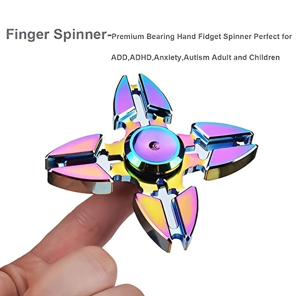 Creative Fidget Spinner Alloy Metal Finger Spinner Colorful - Temu