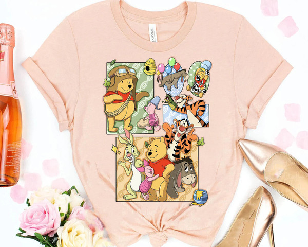 Disney Winnie The Pooh Cute Characters Shirt, Pooh Eeyore Piglet Tigger Magic Kingdom, Walt Disney World, Disneyland Family Matching Shirts - 1.jpg