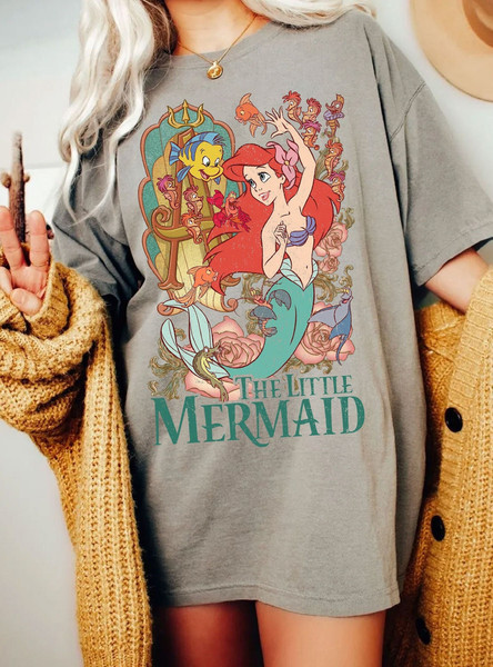 Little Mermaid Comfort Colors Shirt, Disney Little Mermaid Ariel Shirt, Vintage Disney Trip Shirt, Disney Family Shirt, Disney World Shirt - 5.jpg