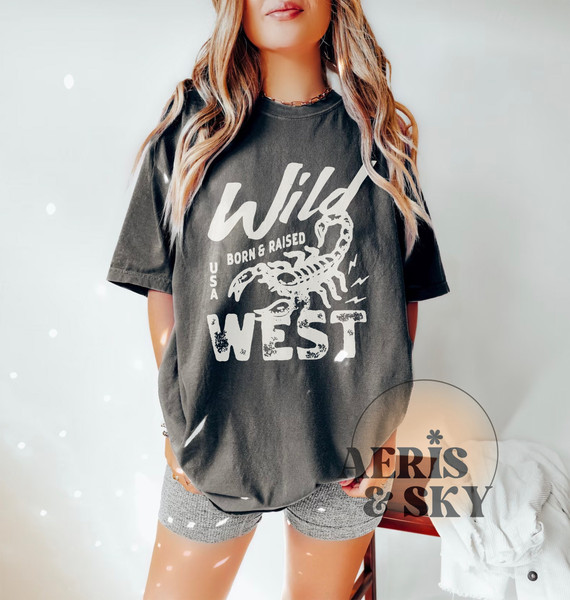 Wild West Tshirt, Cowgirl T Shirt, Retro Western Graphic Tee, Vintage Inspired Shirt, Comfort Colors Tee, Country Music Oversized Boho Tee - 1.jpg