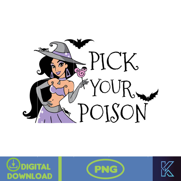 Halloween Princess Png, Spooky Vibes Png, Bat, Witch Png, Png Files For Cricut Sublimation, Instant Download (3).jpg