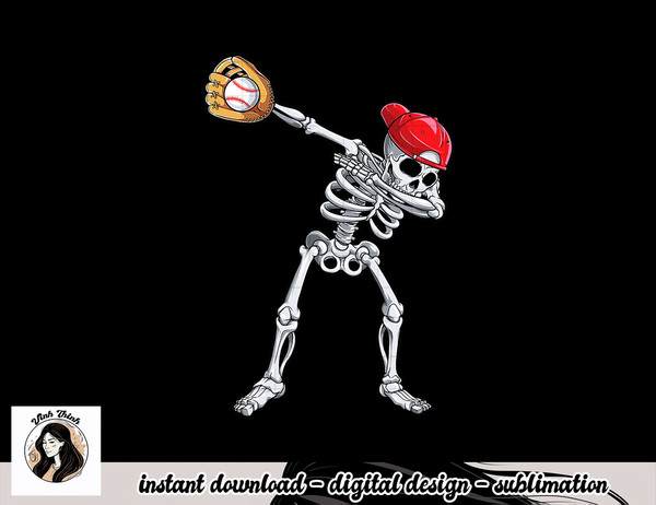 Dabbing Skeleton Baseball Halloween Player Catcher Pitcher png, sublimation copy.jpg
