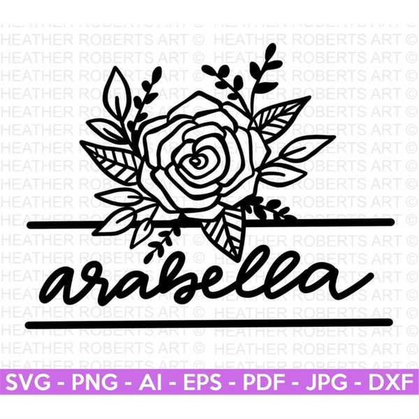 Floral Split Monogram Svg, Floral SVG, Flowers SVG, Rose svg - Inspire  Uplift