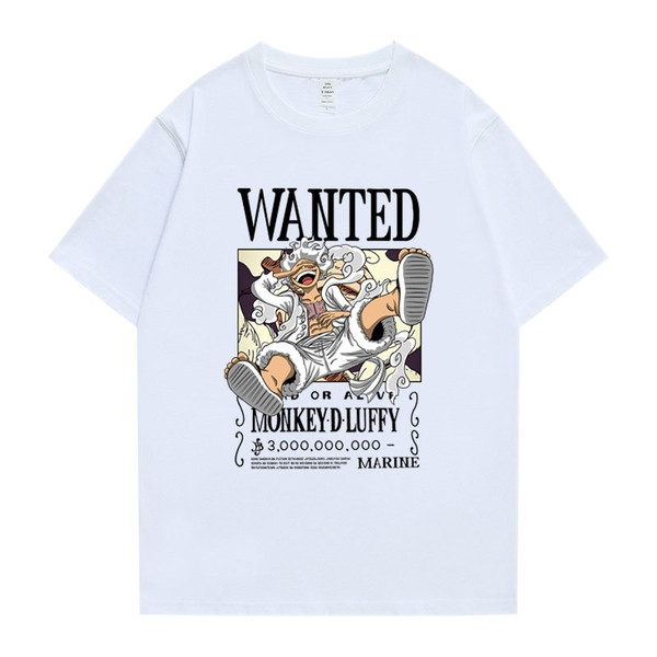 Luffy Wanted Poster Printed T-Shirt  King of The Pirates T-Shirt  Luffy Gear 5 T-Shirt  Sun God Nika T-Shirt Alternate Version - 2.jpg