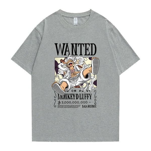 Luffy Wanted Poster Printed T-Shirt  King of The Pirates T-Shirt  Luffy Gear 5 T-Shirt  Sun God Nika T-Shirt Alternate Version - 3.jpg