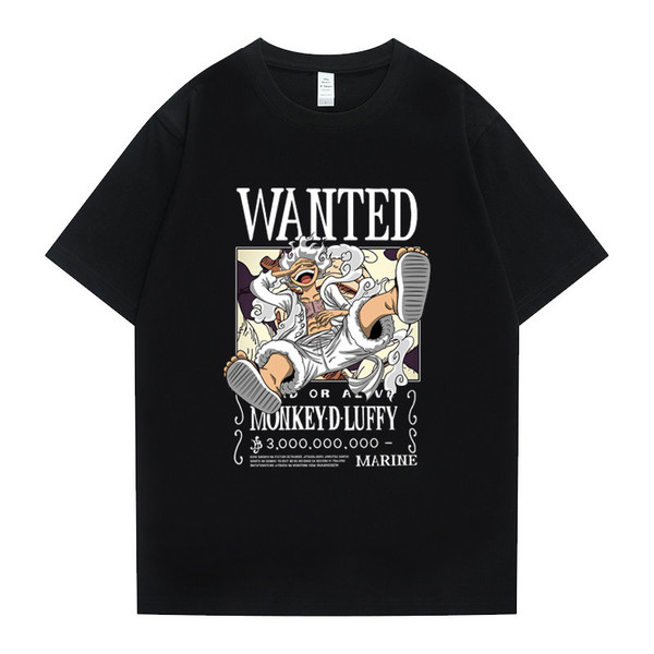 Luffy Wanted Poster Printed T-Shirt  King of The Pirates T-Shirt  Luffy Gear 5 T-Shirt  Sun God Nika T-Shirt Alternate Version - 4.jpg
