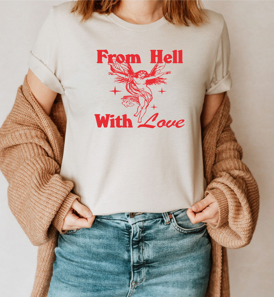 From Hell With Love Shirt, Fallen Angel Graphic Tee, Baby Tee, Pastel Goth Shirts, Grunge Graphic Tees, Grunge Gifts, Emo Shirt, Offensive - 3.jpg