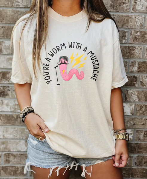 You're A Worm With A Mustache Tee, James Kennedy VPR Tshirt, Vanderpump Rules, Team Ariana, Bravo, Scandoval, Gift For Her, Women's Clothing - 2.jpg