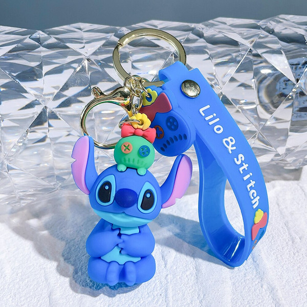 DisneyDreams Disney Cute Cartoon Lilo & Stitch Silicone Keychain Keyring Car Pendant Accessories for Girl Backpack Key Holder Jewelry Disney Keyholder | DisneyDre