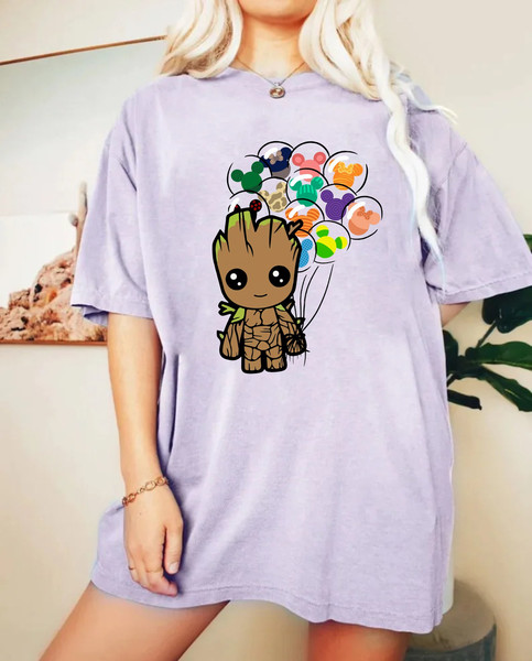 Baby Groot Balloons Comfort Colors® Shirt, Marvel Guardians Of The Galaxy Groot Shirt, Disneyworld Shirt, Disney Family Trip Shirt - 3.jpg