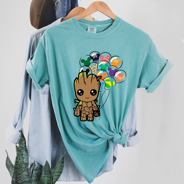 Baby Groot Balloons Comfort Colors® Shirt, Marvel Guardians Of The Galaxy Groot Shirt, Disneyworld Shirt, Disney Family Trip Shirt - 5.jpg