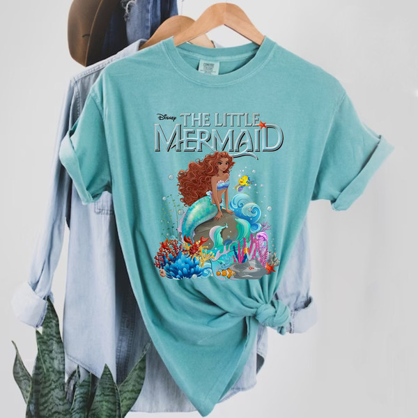 Disney The Little Mermaid Comfort Colors® Shirt, Black Ariel Princess Shirt, African American Ariel Shirt, Disneyworld Shirt,Disney Girl Tee - 3.jpg