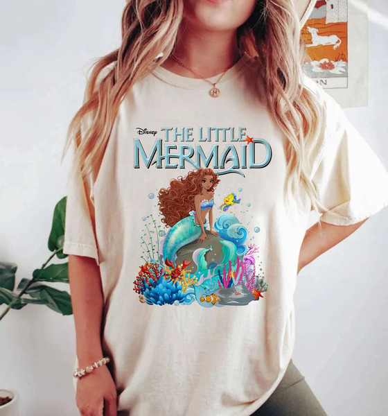 Disney The Little Mermaid Comfort Colors® Shirt, Black Ariel Princess Shirt, African American Ariel Shirt, Disneyworld Shirt,Disney Girl Tee - 5.jpg