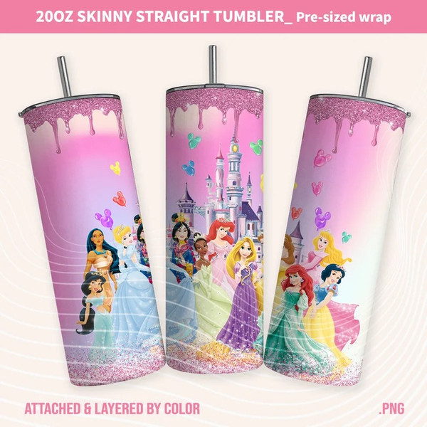 Princess Tumbler Wrap Png , 20oz Princesss Sublimation, Magical Kingdom Png, Vacay Mode, Girl Trip Png, Birthday Tumbler, Skinny Tumbler.jpg