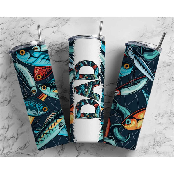 FISHING LURE Dad 20oz Tumbler Wrap, Fathers Day Sublimation