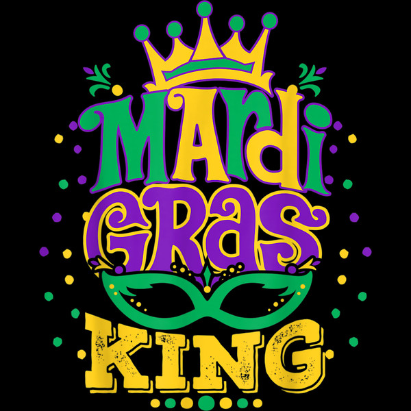 Mardi Gras King T-Shirt with Crown Louisiana Carnival Gift.jpg