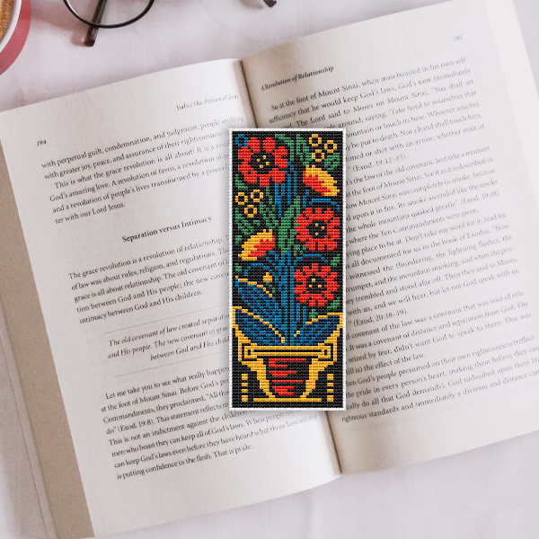cross stitch bookmark pattern floral