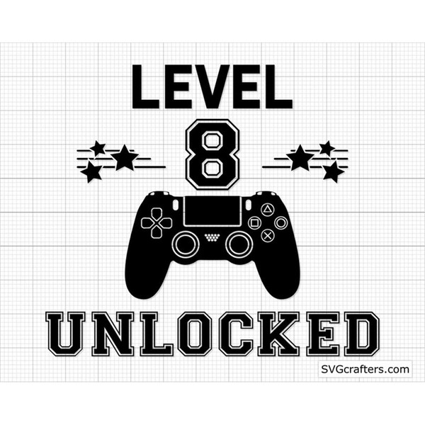 Level 8 Unlocked Video Game 8th Birthday Svg, Birthday Svg, - Inspire Uplift