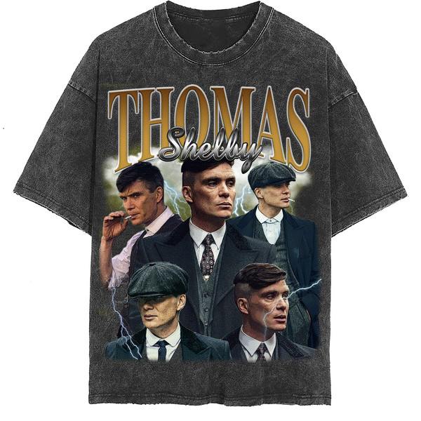 Tommy Shelby Vintage Washed Shirt, Actor Homage Graphic Unisex T-Shirt, Retro 90's Fans Tee Gift - 2.jpg