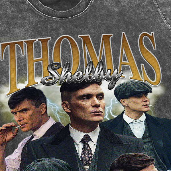 Tommy Shelby Vintage Washed Shirt, Actor Homage Graphic Unisex T-Shirt, Retro 90's Fans Tee Gift - 3.jpg