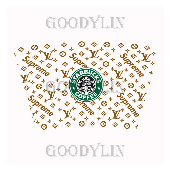 Louis Vuiton Full Wrap For Starbucks, Svg Png Dxf Eps Digital