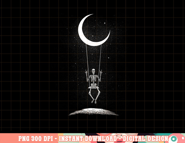 Rock On Skeleton Moon Band Tees - Rock And Roll Graphic Tees png, sublimation copy.jpg