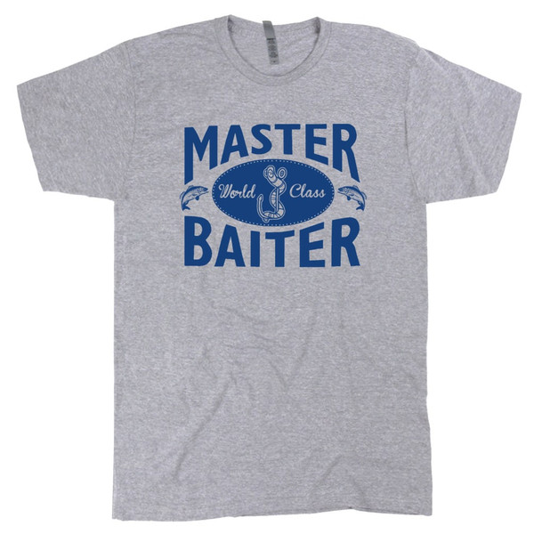 Master Baiter T Shirt Funny Fishing T Shirts with Offensive T Shirt Novelty T Shirt Saying Hilarious Slogan Tee Mens FIS Navy 5XL Tank Top | Dressy G