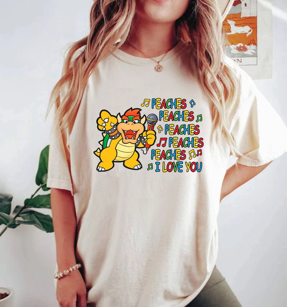 Retro Peaches Super Mario Comfort Colors® Shirt, Peaches Peaches Peaches Shirt, It’s Peach Time Shirt, Super Mario Bros Shirt, Bowser Shirt - 1.jpg