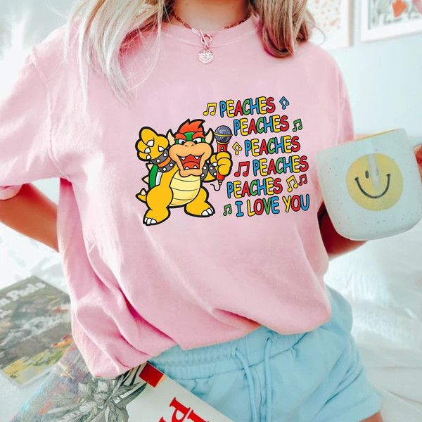 Retro Peaches Super Mario Comfort Colors® Shirt, Peaches Peaches Peaches Shirt, It’s Peach Time Shirt, Super Mario Bros Shirt, Bowser Shirt - 3.jpg