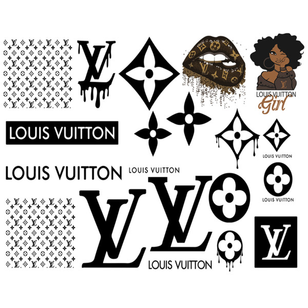 Louis Vuitton Letter Black SVG