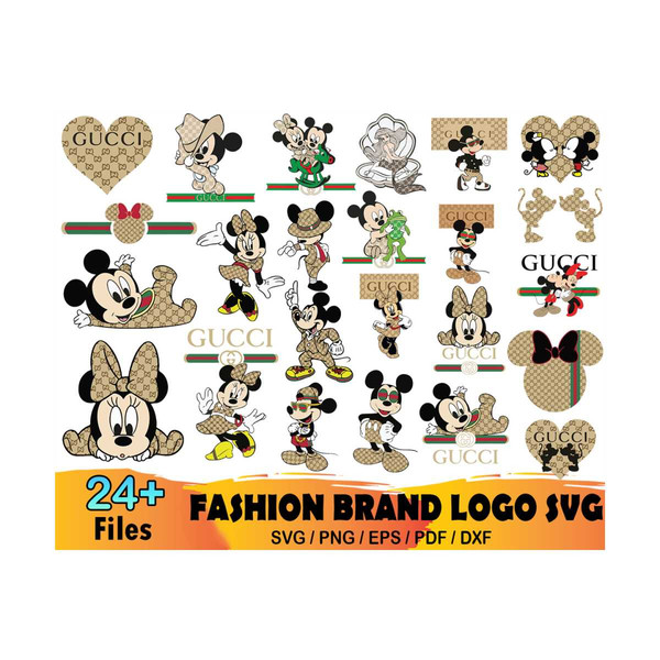 Gucci Brand Logo SVG Bundle, Gucci Drip SVG, Gucci And Mickey SVG, Gucci  Butterfly SVG, PNG, DXF, EPS