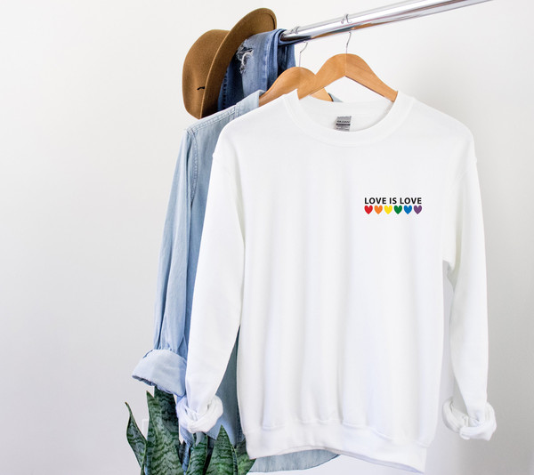 Love is Love Rainbow Heart Sweatshirt, Pride Rainbow Heart Sweatshirt, Pride Shirt Unisex Sweatshirt LGBT tee X-mas gift Perfect gift - 1.jpg